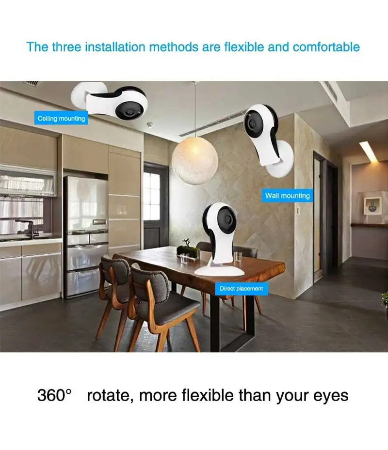Умная видеоняня IP камера 1.0MP CCTV безопасности Wifi Cam система видеонаблюдения двухсторонняя голосовая ночного видения мобильный вид