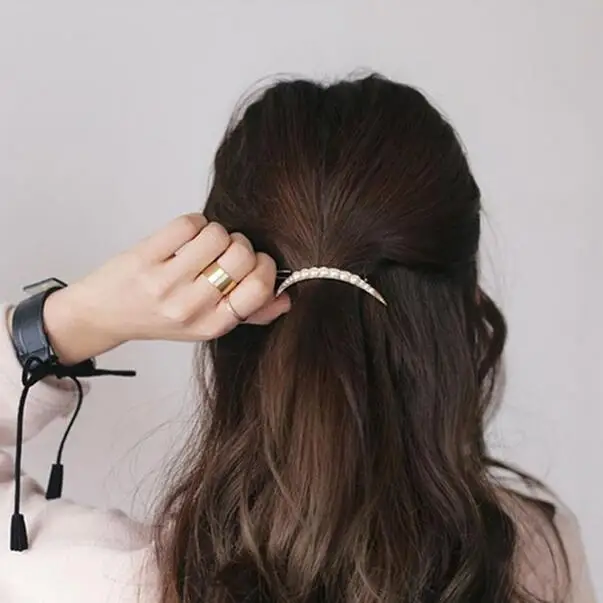 Корея шикарный металлический Imitiation шпильки с жемчугом подвеска в виде