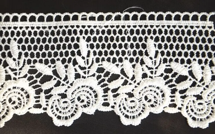 Белая Цветочная вышитая искусственная кружевная ткань Водорастворимая лента 3 15