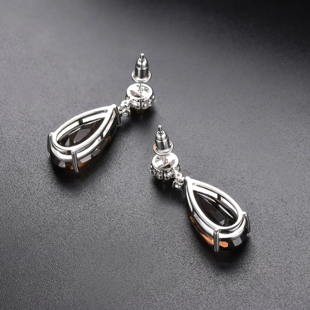 Hutang 9.74ct Натуральный дымчатый кварц серьги-гвоздики драгоценный камень цитрин 925 пробы серебро изящные элегантные ювелирные изделия для женщин подарок