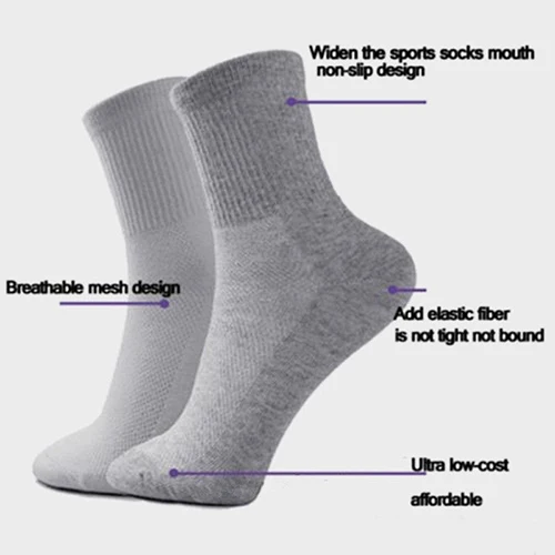 

5 Pairs Men's Fashion Business Casual Warm Winter Soft Cotton Breathable Socks