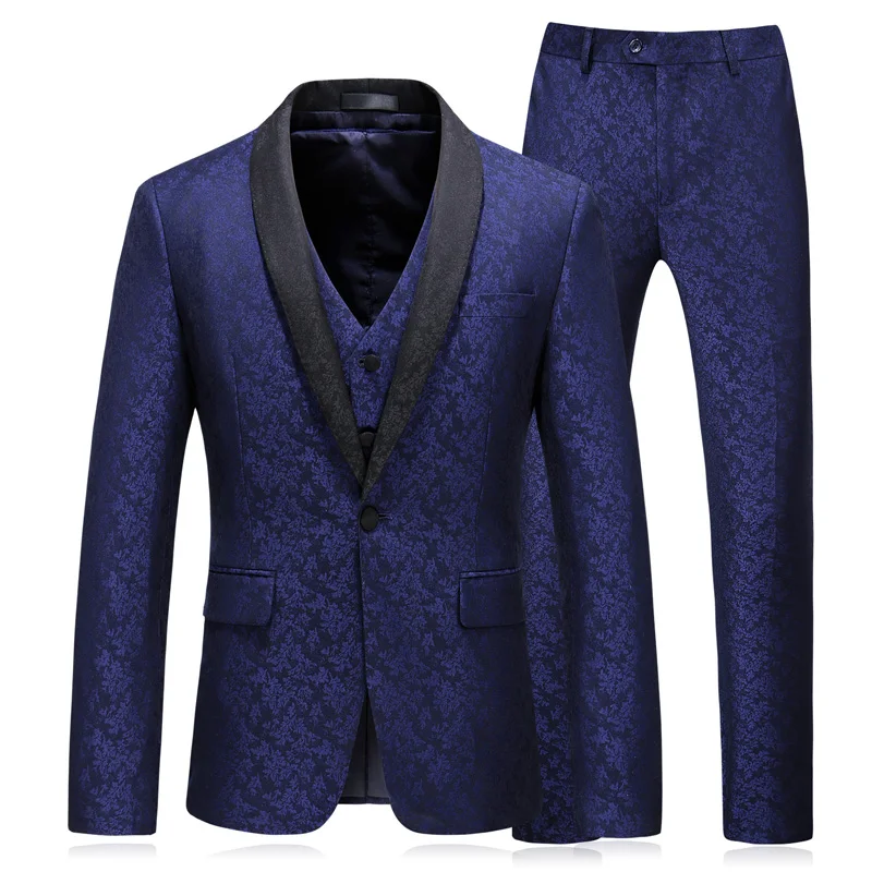 

(Jacket+Vest+Pants) 2018 new style Men fashion Classic suits Men's Single button business wedding Suit men Full dress size S-5XL