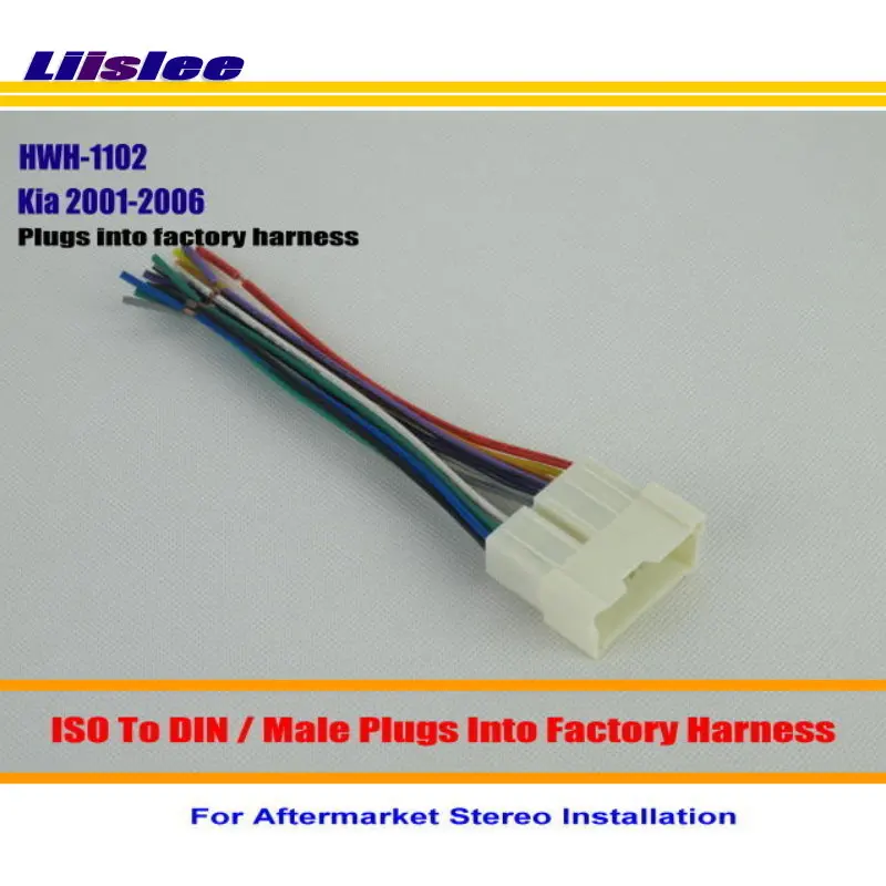Liislee Car Stereo Radio ISO Wiring Harness Connector Cable For Kia Amanti Optima Rio Sedona/Plugs into Factory Harness/Kits | Автомобили