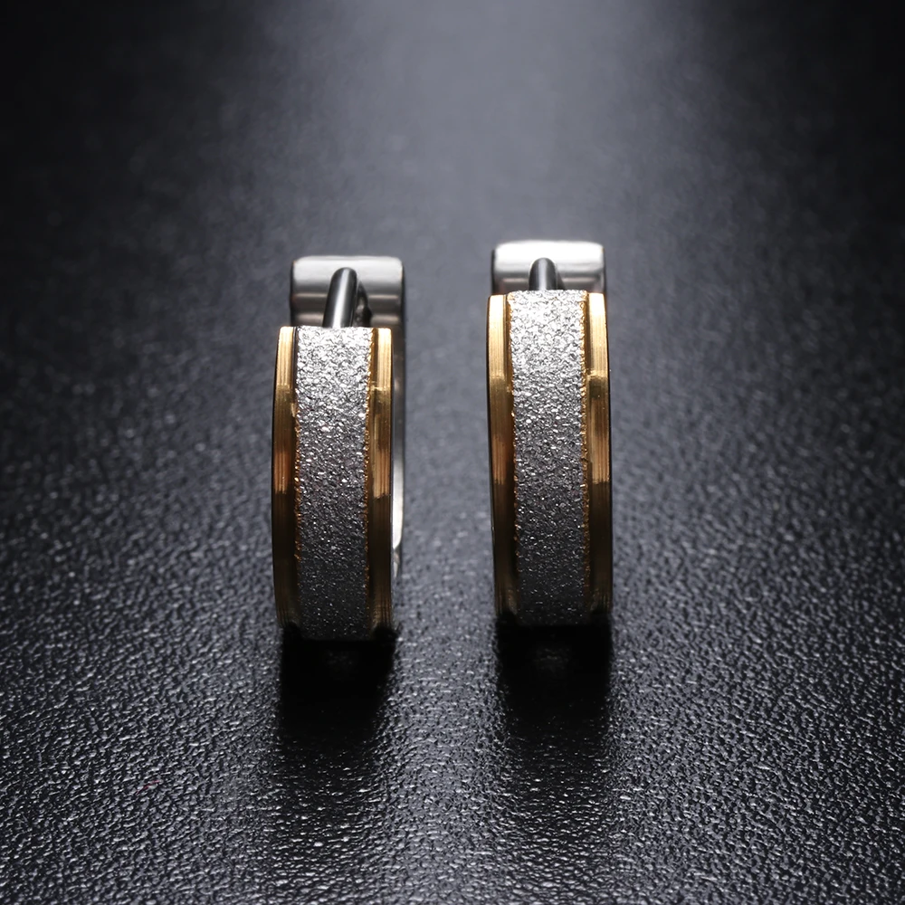 1 пара унисекс из нержавеющей стали золотого цвета|Серьги-кольца| |