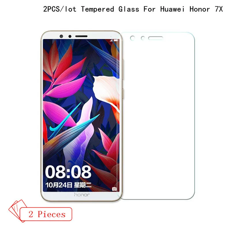 Закаленное стекло для Huawei Honor 7X 2 шт./комплект Защитная пленка смартфона защитное