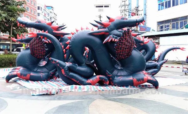 Бесплатная доставка 5 м длинный надувной дракон с крыльями для украшения