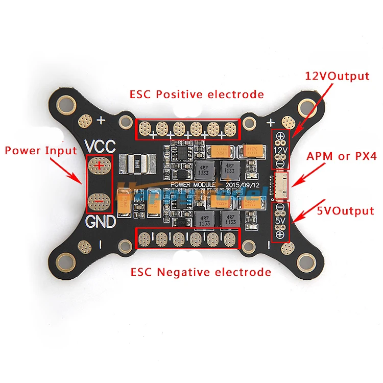 1 шт. APM/PX4 амортизатор заслонки доска 5in1 Integrated Питание модуль 5 В 12 VBEC ESC