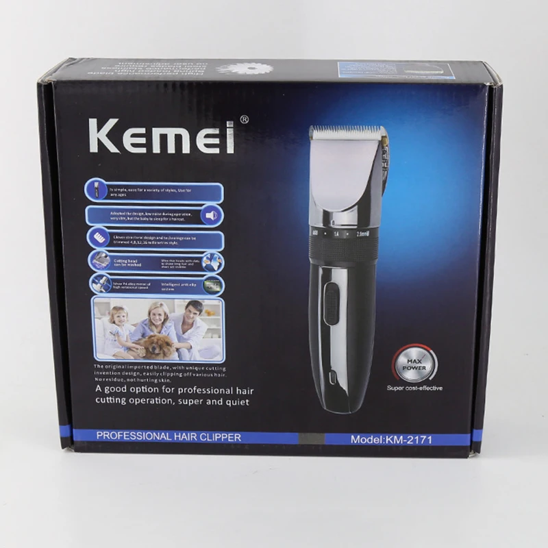Триммер для волос kemei 110 240 В перезаряжаемая электрическая машинка стрижки