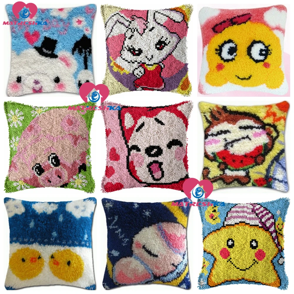 Дропшиппинг мультфильм защелка крюк наборы подушка ручной работы Печать холст