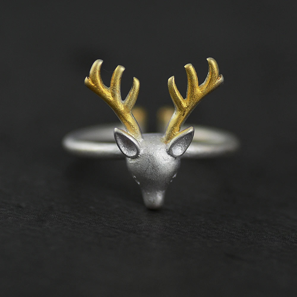 Серьги рога из стерлингового серебра 925 пробы с оленем кольца для женщин новый