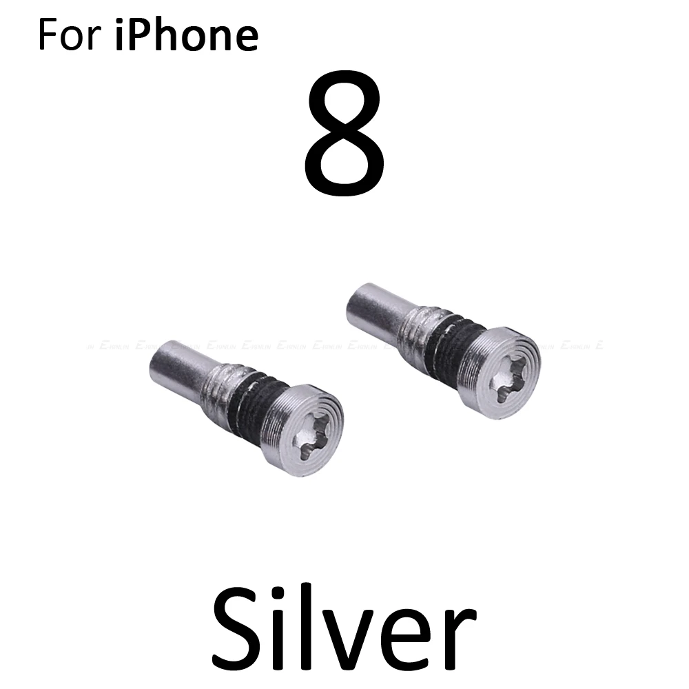 10 компл. Нижний винт Набор для iPhone 8 Plus X XR XS Max Винты комплект болт док разъем запасные части - Цвет: Silver 8