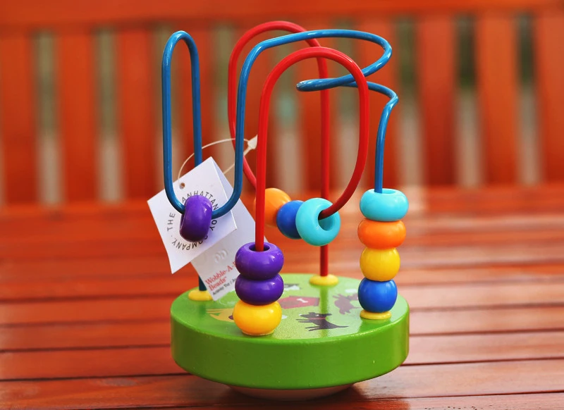 Высокое качество Мини Неваляшка деревянная бисером вокруг Puzzle игрушки Раннее