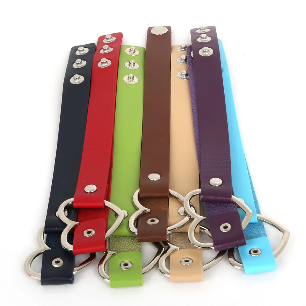 Трендовое сексуальное панк готическое кожаное колье с сердечками и шипами