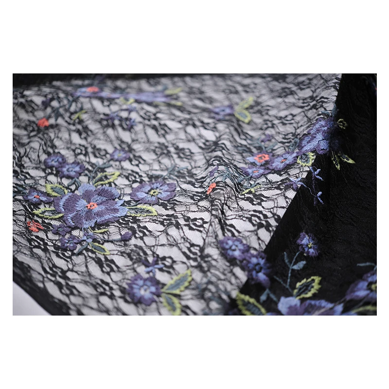 

Double lace composite embroidery fabric lace on re-embroidered fabric fashion lace fabric dress cotton fabric cotton cloth