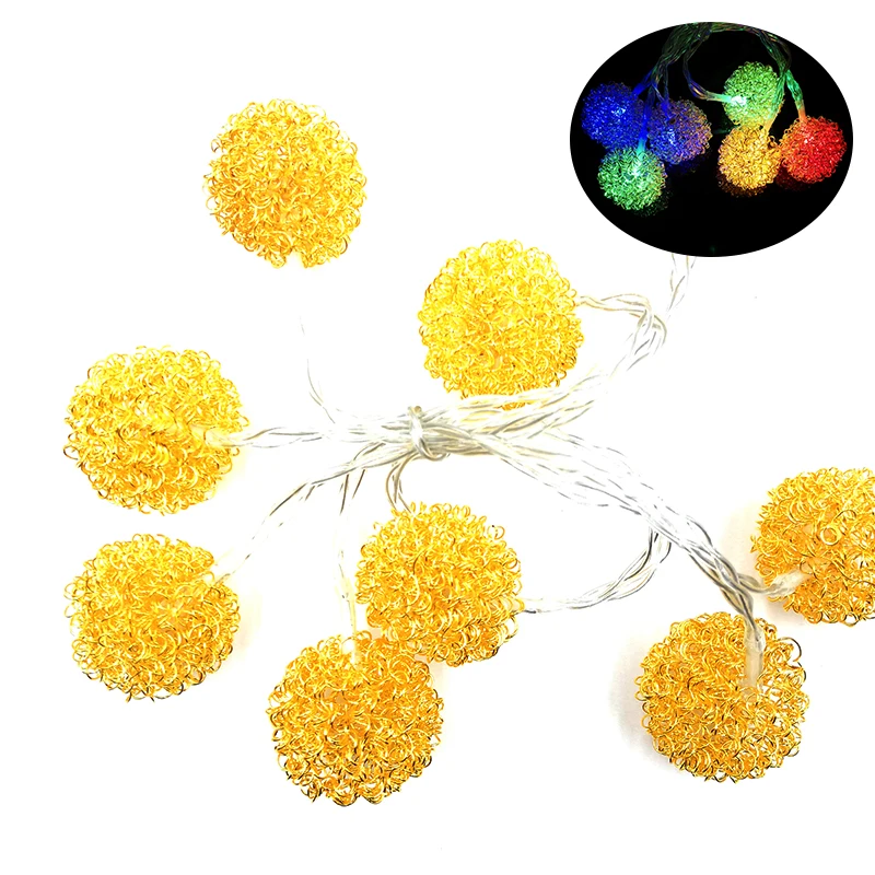 Wedding Ball LED String Lighting Holiday Party AA power Fairy Lights Metal Balls decortaive lamp for Indoor Decoration IY310220 | Лампы и