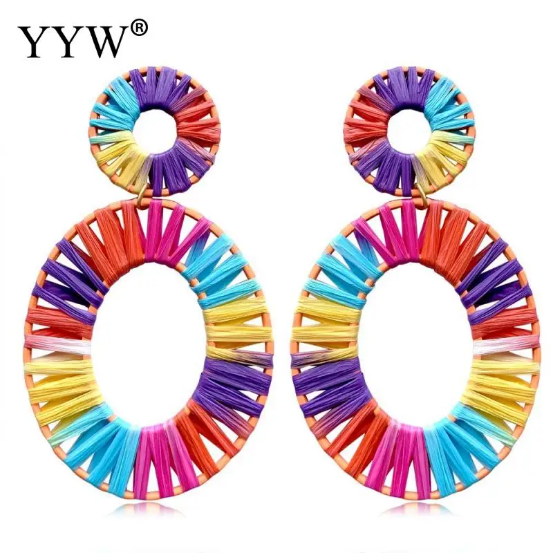 YYW Pendientes Mujer новые богемные серьги-подвески ручной работы для женщин разноцветные