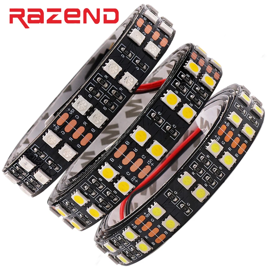 120 светодиодный двухрядный RGB светильник s/m SMD 5050 теплый белый 12 В 5 м