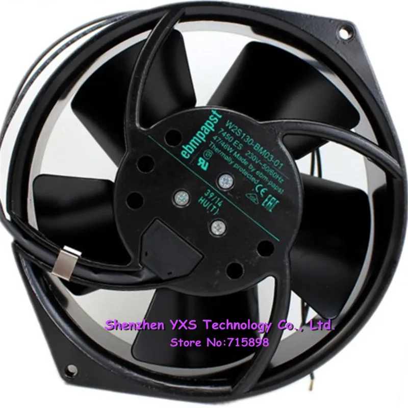 W2S130-BM03-01 AC 230V 47 W/46 W 50/60HZ 2 провода 3050 об/мин 0.31A/0.27A шариковый подшипник все на высоком металлическом Температура Вентилятор охлаждения