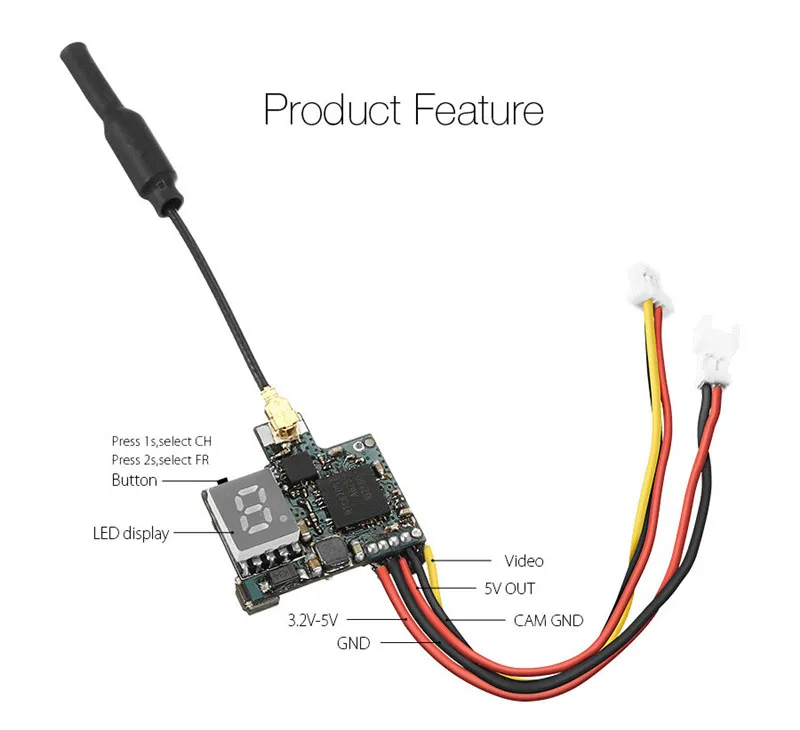 Eachine VTX02 супер мини 5,8G 40CH 200mW FPV передатчик изображения для RC гоночных дронов FPV очки для квадрокоптера аксессуары Асса DIY