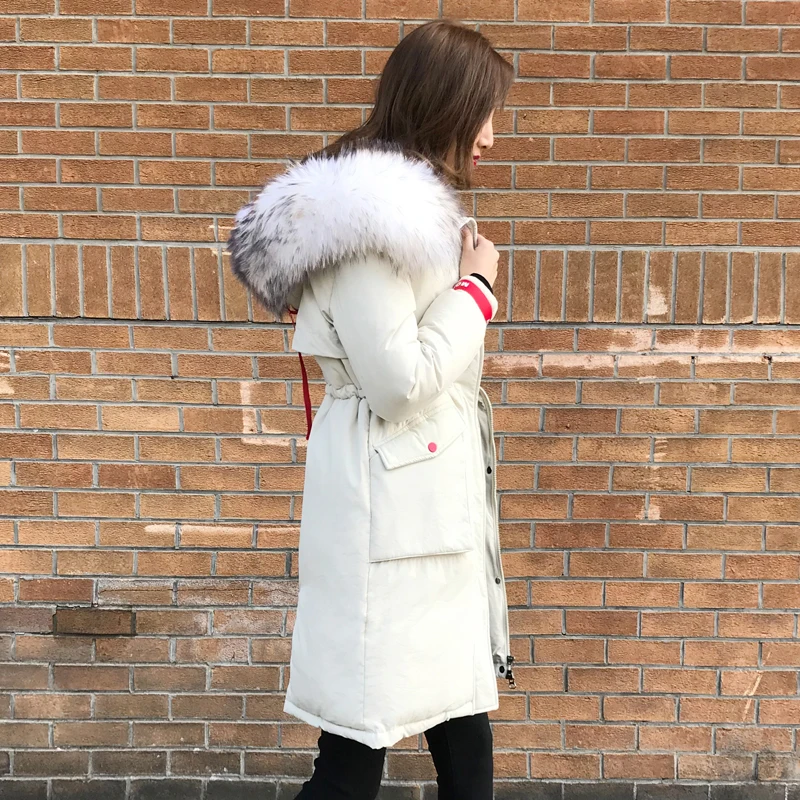 Женская зимняя куртка размера плюс 5XL 6XL длинная парка с капюшоном и меховым