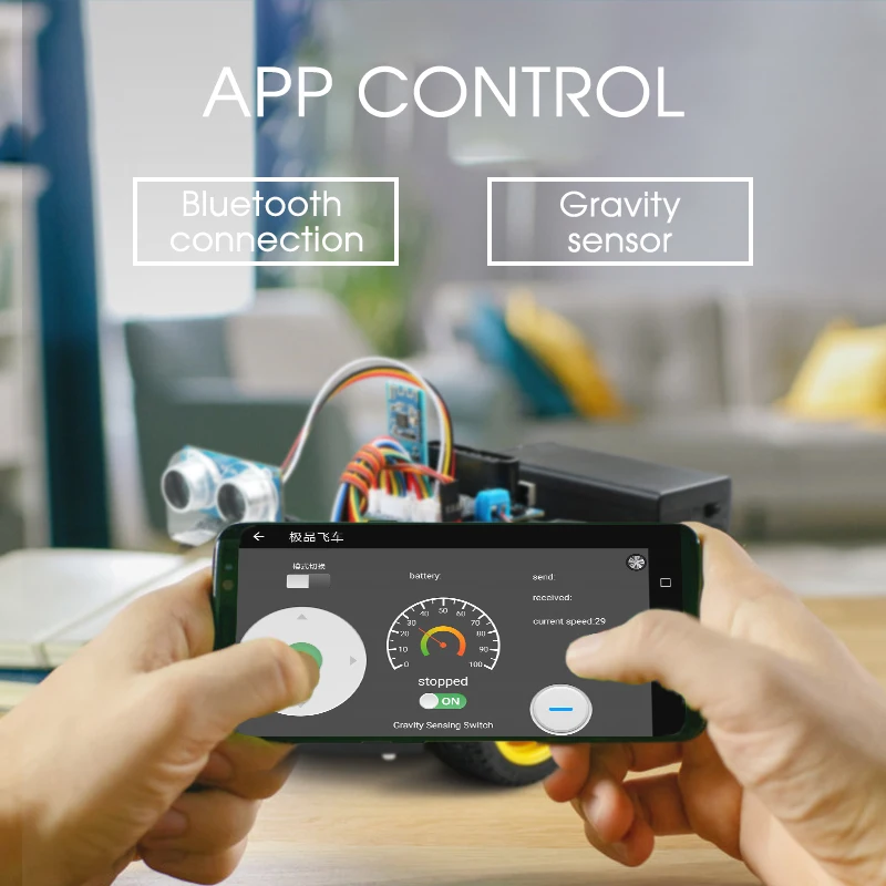 4WD робот автомобильный комплект для Arduino с Ble UNO, с царапинами, поддержка приложения IOS/Android Wifi образовательный ствол игрушка не требуется пайка