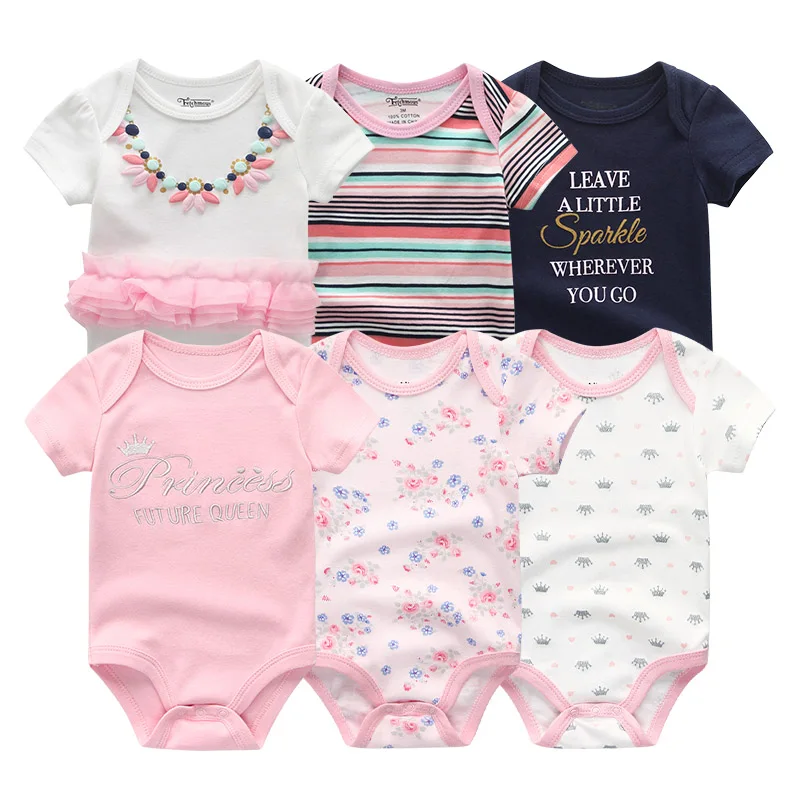 

2019 Newest 6PCS/lot Baby Boy Clothes Unicorn Baby Clothing Roupa de bebe Baby Girl Clothes Bodysuit Newborn Cotton 0-12M Summer