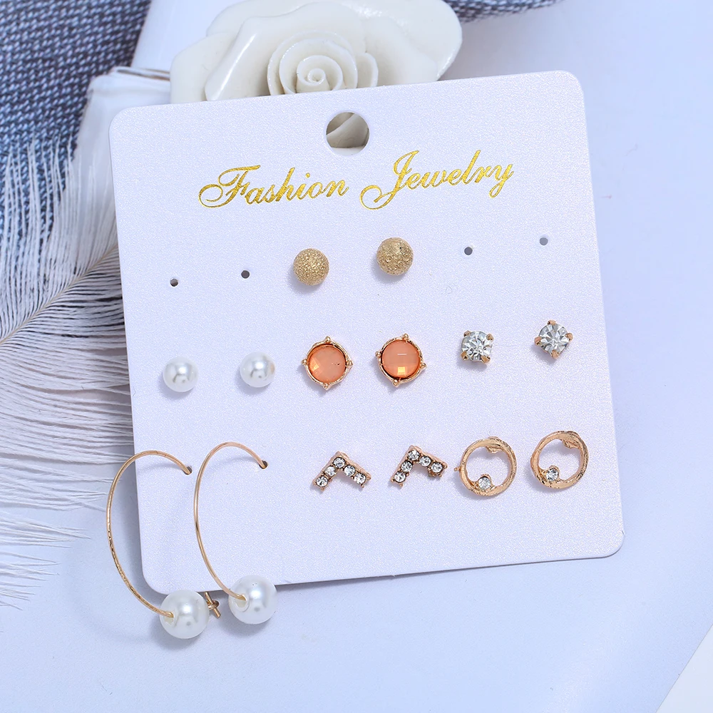 Женские серьги-гвоздики Hesiod с искусственным жемчугом и камнями | Украшения