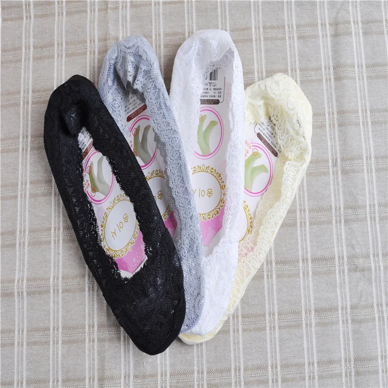 

Hot Fashion Women Summer Cotton Lace Invisible socks Antiskid calcetines mujer Liner Low Cut Socks Casual Breathable Soft Socks