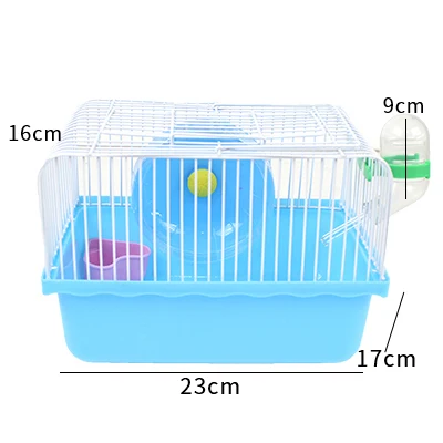 Клетка для хомяка, ходовые колеса, кормушка для воды, роскошная вилла, товары для хомяков, игрушечное гнездо, кристалл, маленький замок, домик для домашних животных, морская свинка, кровать - Цвет: Blue