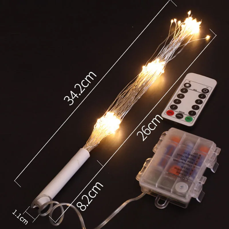 led Fireworks Lamp Party Lights 8 Mode Copper Wire String Night Light Remote Control DIY Garden Bar Wedding Decoration|Украшения