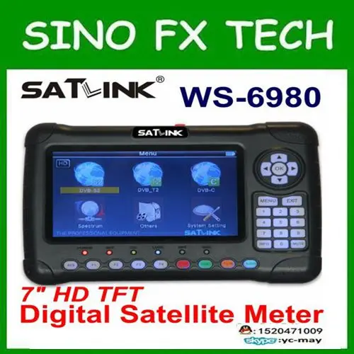 Satlink WS6980 DVB S2 + C T2 комбо спутниковый искатель анализатор спектра метр WS 6980|for tv|dvb-t2