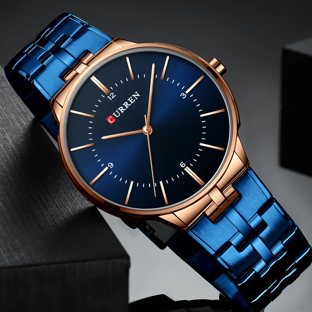 CURREN Relogio Men Watches Fashion Blue Man Watch 2020 Luxury Brand Waterproof Quartz Analog Wrist Reloj Hombre | Наручные часы