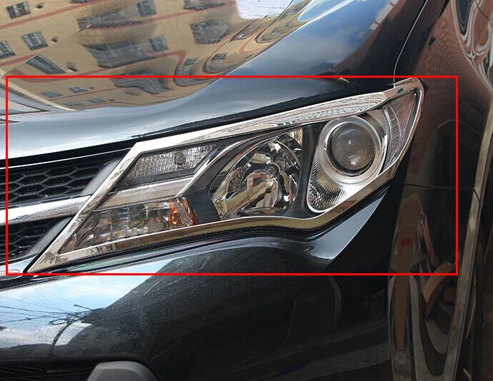 

Аксессуары из АБС-пластика для rav4 2014 2015, хромированные накладки на фары для toyota rav4 2014 2015, автостайлинг для toyota rav 4, новые аксессуары