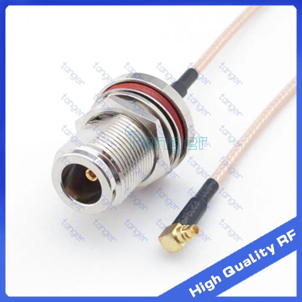 MMCX штепсельная вилка с прямым углом к гнезду N Водонепроницаемая гайкой 20 см 8