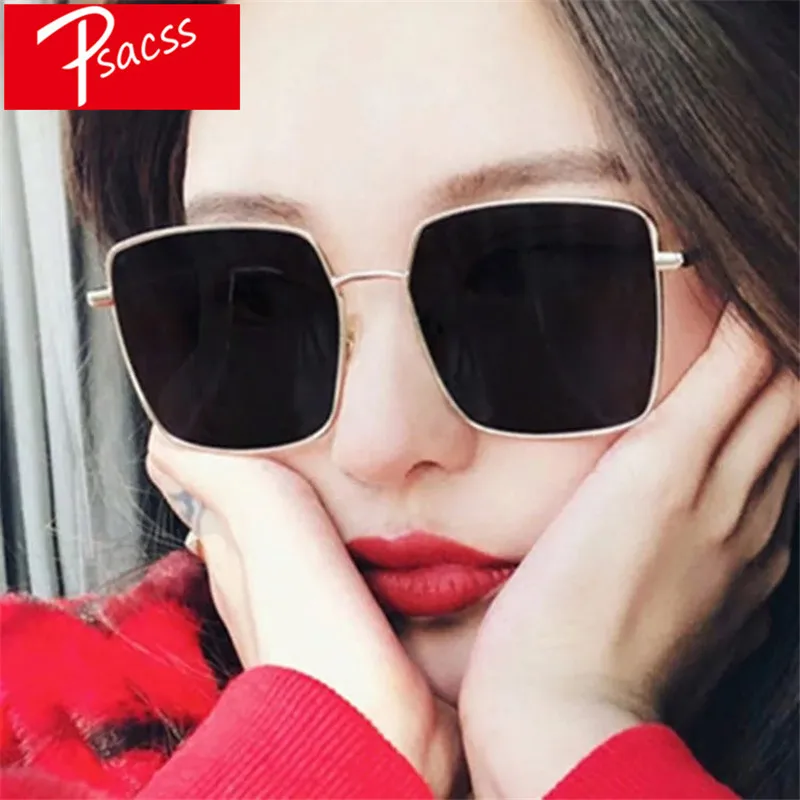

Psacss Square Metal Sunglasses Women Men HD Retro High Quality Mirror Sun Glasses Female Vintage Lunette De Soleil Femme Eyewear