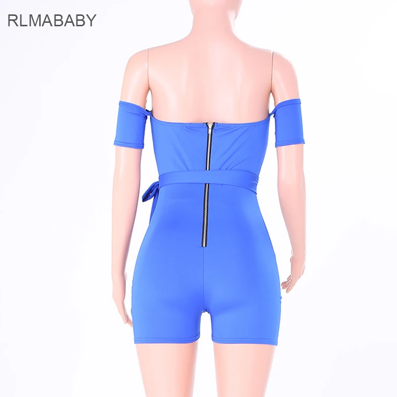 Rlmababy 6 Цвет с открытыми плечами Молния сзади Для женщин короткий комбинезон Sexy