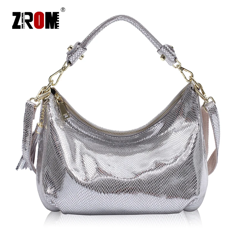ZROM Brand Genuine Leather Women Handbag High Quality Fashion Ladies Top-handle Bag Cowhide Small Hobos Shoulder Bags | Багаж и сумки
