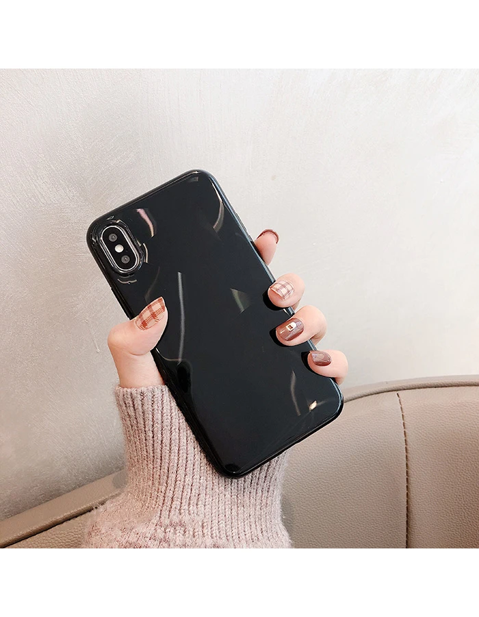 GlamPhone чехол простой Алмазный Лазерный чехол для телефона для iPhone XS Max XR XS 8 8plus 7 7plus 6S 6splus 6 6plus мягкая задняя крышка