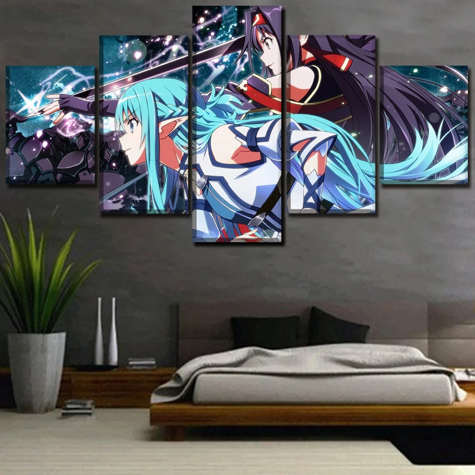 Модульная Картина на холсте 5 панелей с изображением меча картина для гостиной