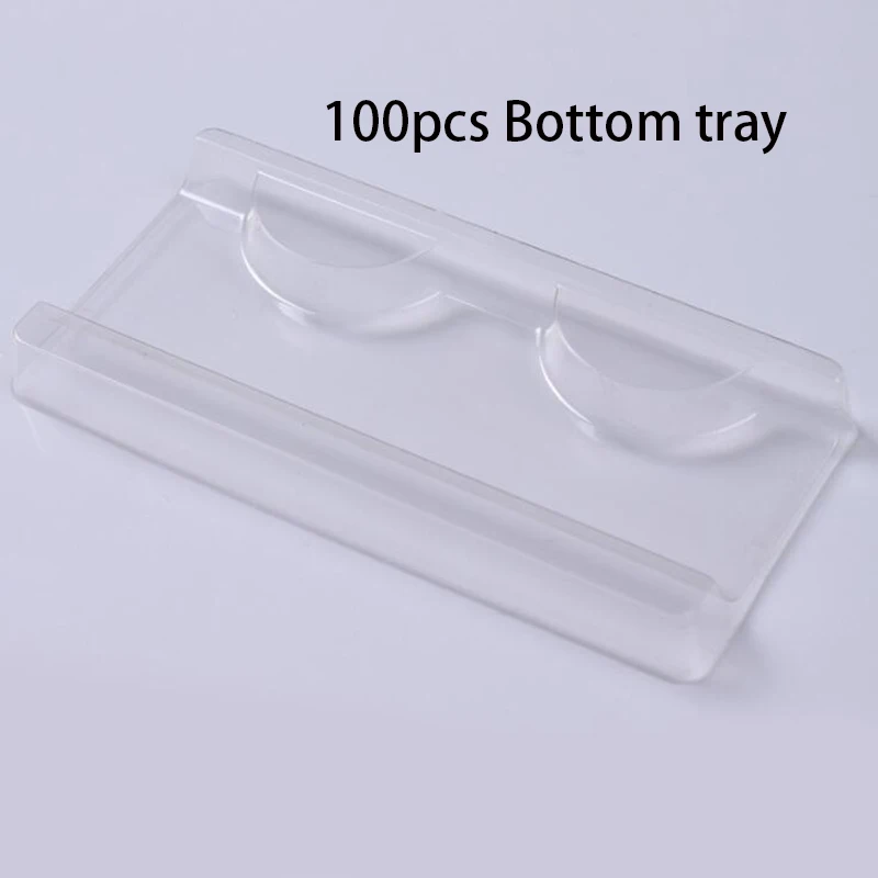 100PCS bottom tray Упаковочная коробка для ресниц прозрачной крышкой лоток накладные Ресницы Коробка для хранения ресницы Дело Макияж для хранения Организатор(100 компл./лот - Цвет: 100PCS bottom tray