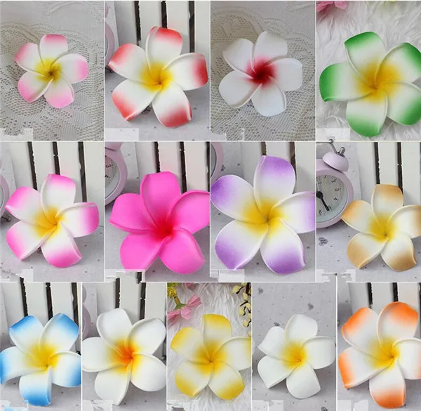 100Pcs 11cm/9cm/6cm Foam Artificial Plumeria Rubra Flower Heads Frangipani  Flowers Plumeria Flower Head 13 Colors