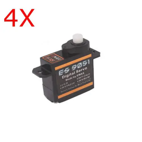 4 шт. EMAX ES9051 3g пластиковый цифровой микро сервопривод для радиоуправляемого