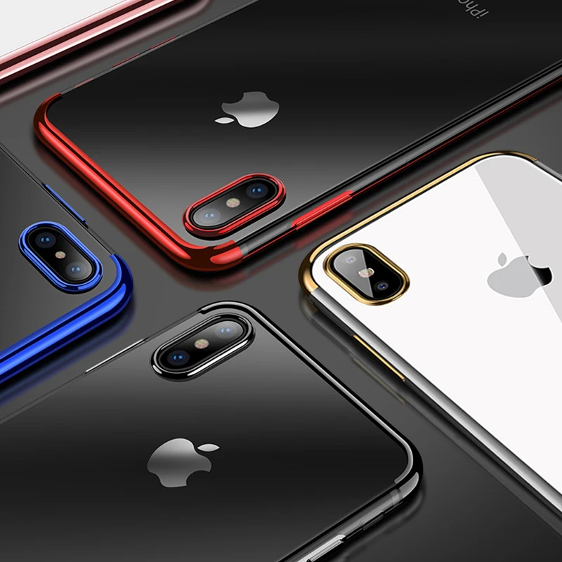Fashion Plating Soft Clear TPU Case For iPhone XS Max XR X 7 8 6S 6 Plus Silicone Flexible Slim Cover 6s Capa |