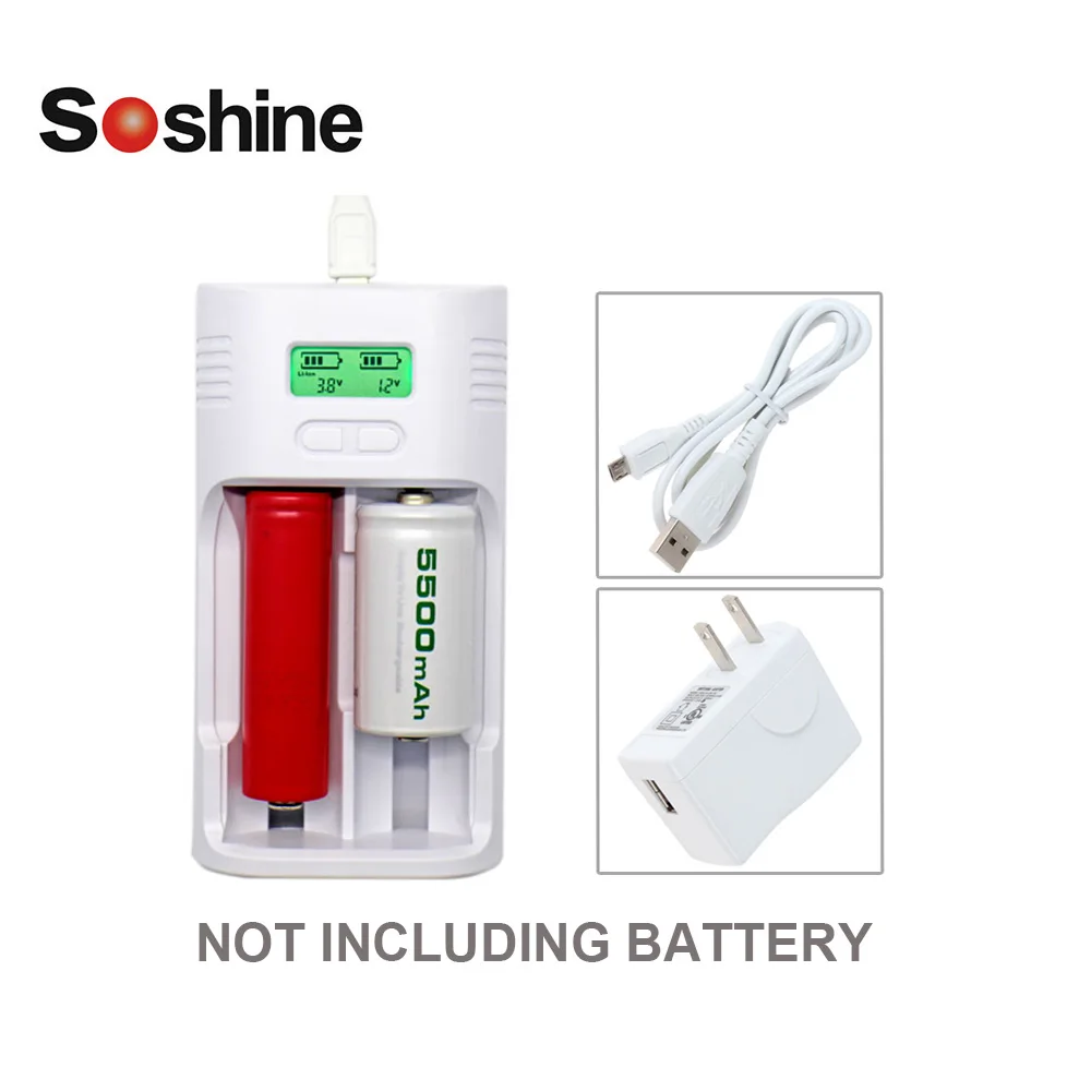 Soshine T2 ЖК дисплей зарядное устройство для литий ионного LiFePO4 Батарея Зарядное с