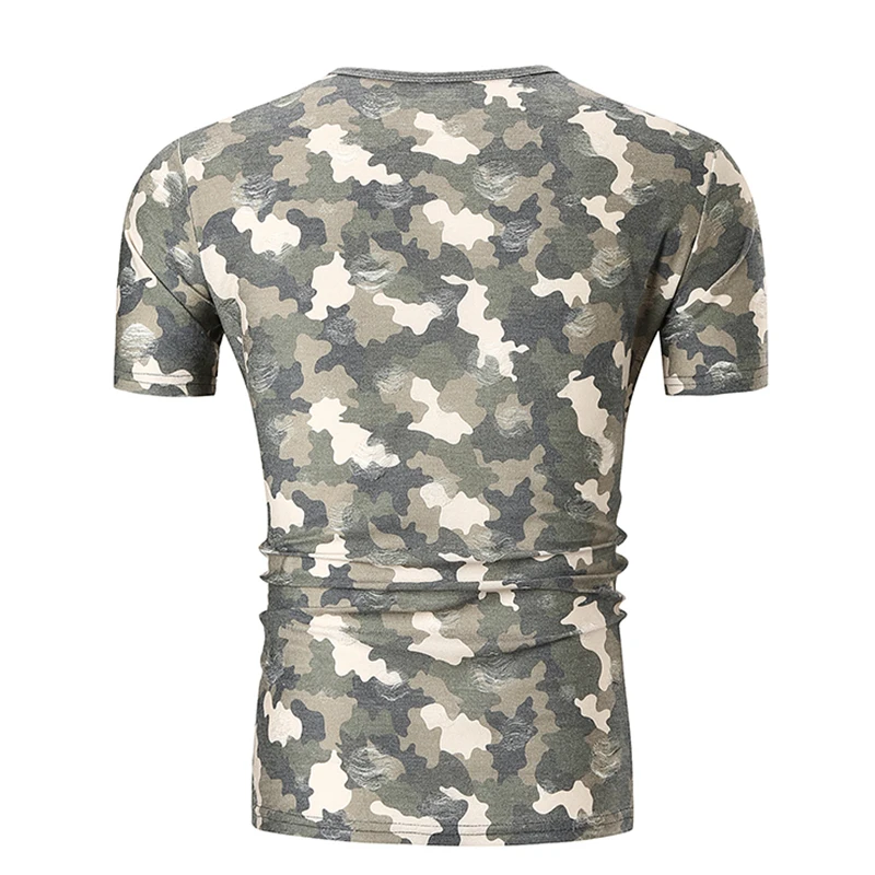 Cloudstyle 2018 Camouflag футболка модный бренд мужской камуфляж футболки Shortsleeve Patchworked