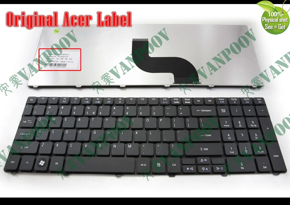 Новая клавиатура для ноутбука Acer Aspire 5542 5538G 5538 5536G 5536 5410 5340 5338 5336 5252 5251 5242 5236 AS5538g