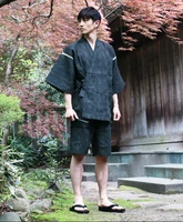 summer 95 cotton japan style kimono pajamas sets for men male short sleeve sleep lounge sleepwear man kimono yukata a52511