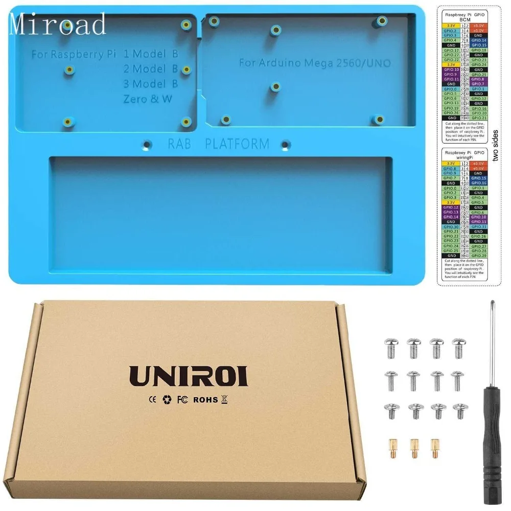 Uniroi 7 в 1 RAB держатель макет основание чехол для Arduino Raspberry Pi 3 Модель B 2 модели + RPI Zero