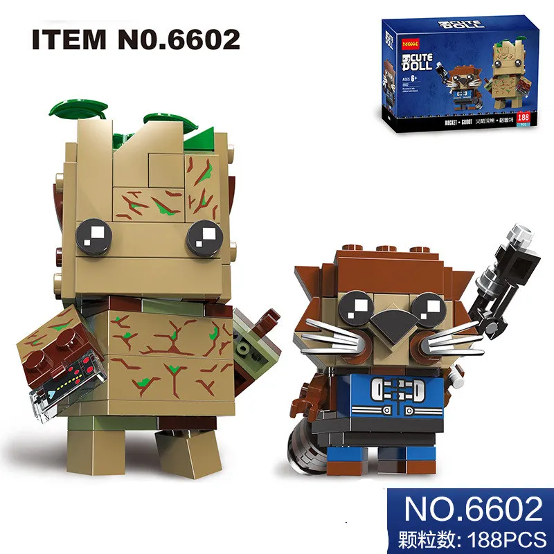 Brickheadz мини супер герой фигурки Микки DC Justice Marvel brick Heads Железный человек паук Строительные блоки детские игрушки - Цвет: Тёмно-синий