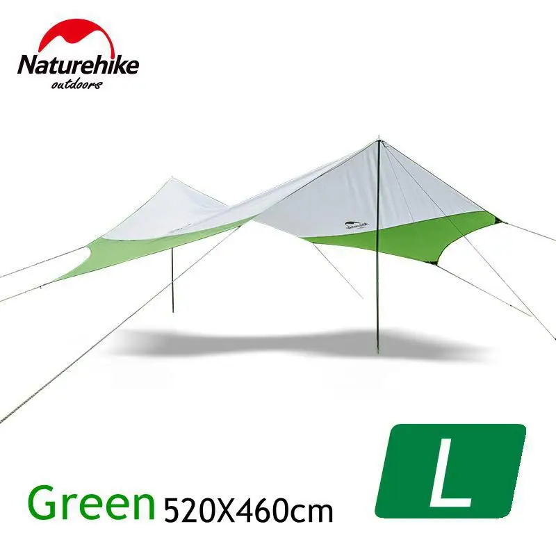 Naturehike шестигранный солнцезащитный навес с полюсами UV 40+ пляжная тентовая тень навес Pergola переносной навес беседка водонепроницаемый тент навес - Цвет: Green L